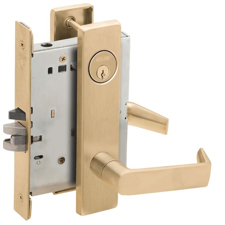 Grade 1 Classroom Security Mortise Lock, Conventional Cylinder, S123 Keyway, 06 Lever, L Escutcheon,